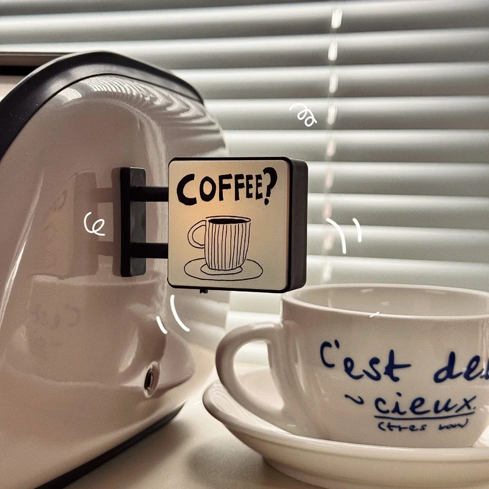 Mini Lightbox Fridge Magnet Coffee Japanese-style Creative Tourism Souvenir Magnetic Luminous Light Box Home Decoration Gift