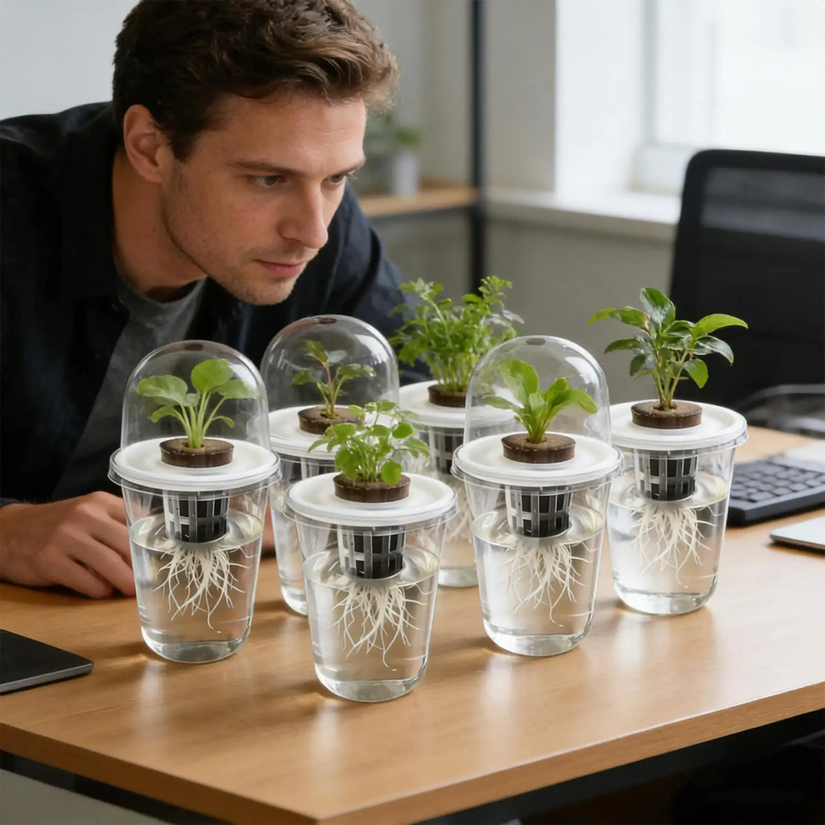 1-5pc Visible Clear Plants Germination Cup Hydroponic Seed Planter Pots Reusable Durable Seed Starter Tray Plastic View Cups