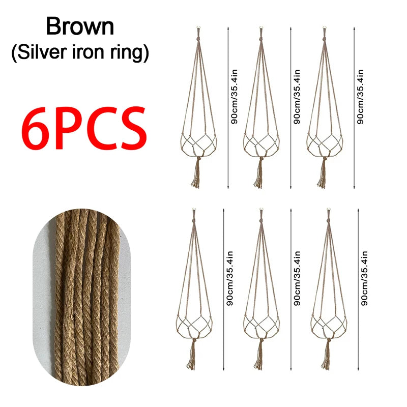 Hanging Plant Pot Hanging Basket Vases with Hook Creative Macrame Suspension Plant Planters for Hanging Flower Pot Net