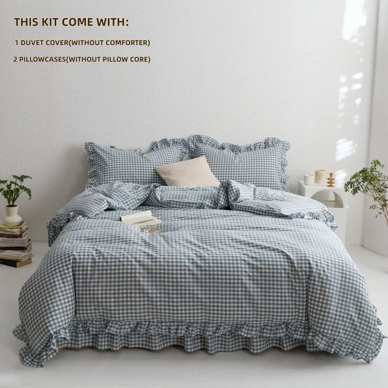 3 Piece Sheet Set black plaid duvet cover Set , comfortable Bedding Set Bedspread for All Season