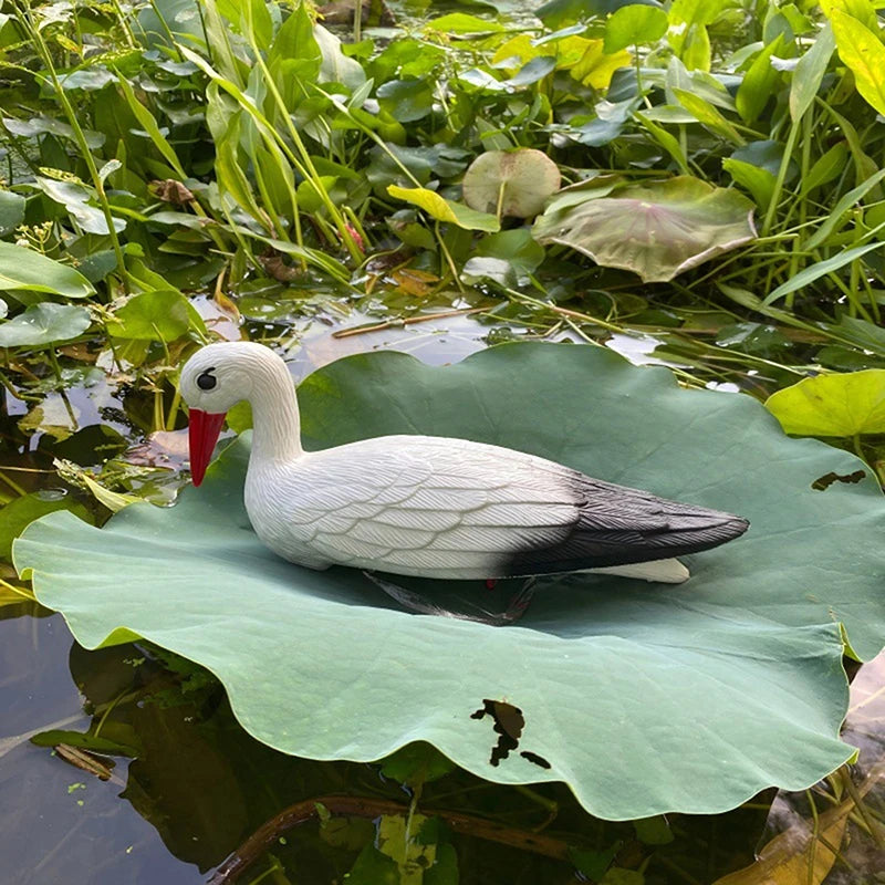 1Pc Creative Lifelike Animal Model White Crane Landscape Garden Decoration With Detachable Wire Feet For Outdoor Garden Decor