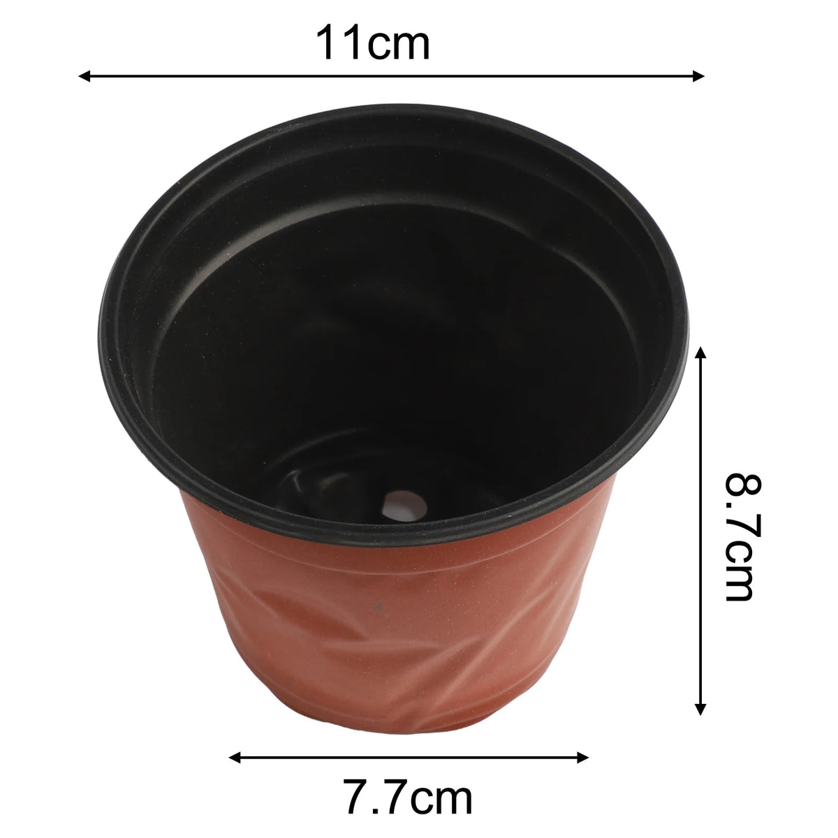 100pcs Two-Color Flower Pot Plastic Red And Black Pot Flower Pot Flowerpot Plastic Grow Box For Home Garden Plants Nursery