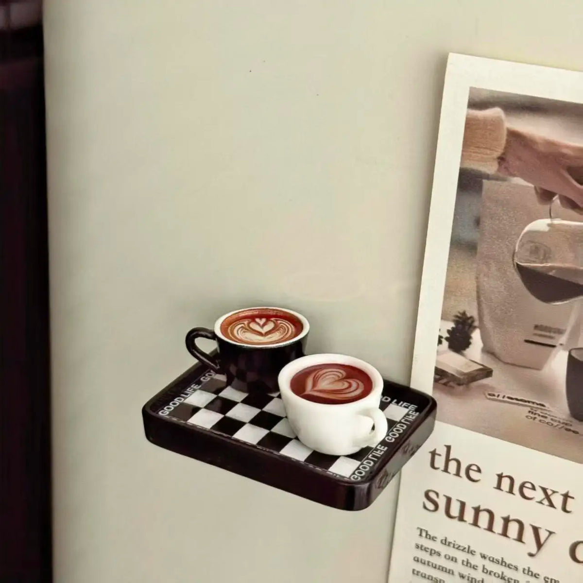 Mini Lightbox Fridge Magnet Coffee Japanese-style Creative Tourism Souvenir Magnetic Luminous Light Box Home Decoration Gift