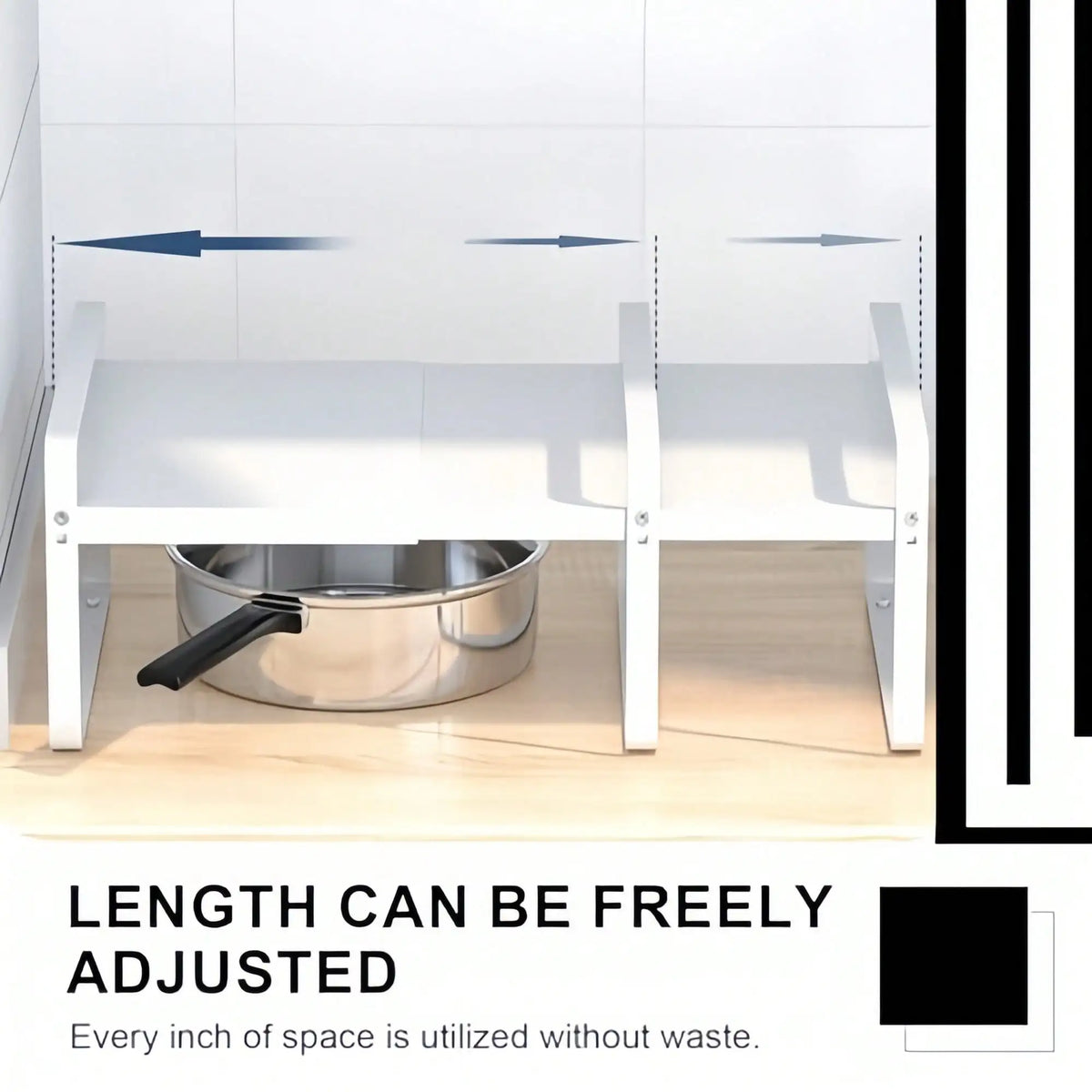 1pc Expandable Kitchen Countertop Storage Rack Metal Cabinet Shelf Organizer Adjustable Microwave Stand Pantry Cupboard Counter Organizer Shelf For Pots Pans Spice Under Sink Gift