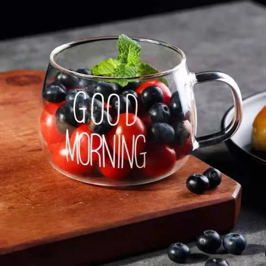 350ml Letter Printed Glass Coffee Mug ☕✨