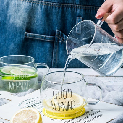 350ml Letter Printed Glass Coffee Mug ☕✨