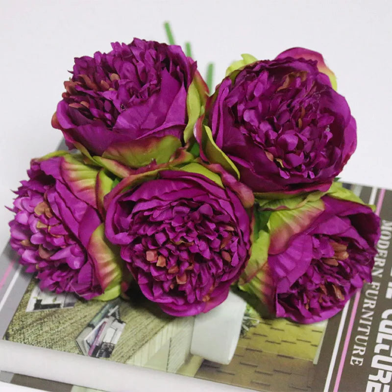 Large 11cm Faux Pink Peony Artificial Flowers for Wedding Decor