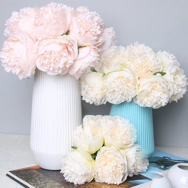 Large 11cm Faux Pink Peony Artificial Flowers for Wedding Decor