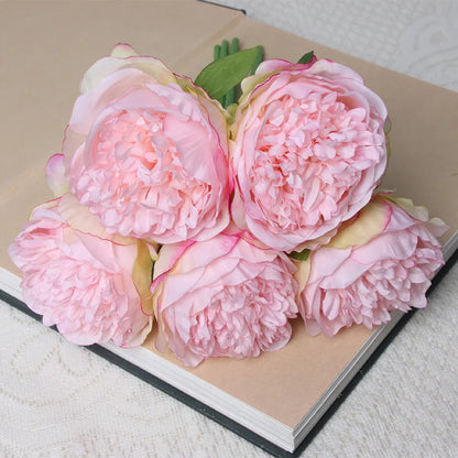 Large 11cm Faux Pink Peony Artificial Flowers for Wedding Decor
