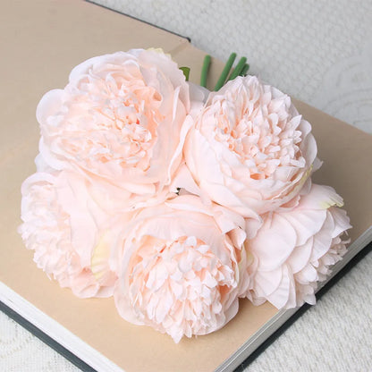 Large 11cm Faux Pink Peony Artificial Flowers for Wedding Decor