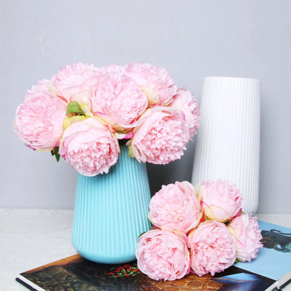 Large 11cm Faux Pink Peony Artificial Flowers for Wedding Decor