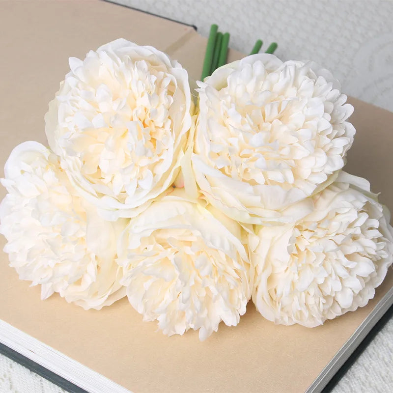 Large 11cm Faux Pink Peony Artificial Flowers for Wedding Decor