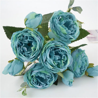 1 Bundle Premium Silk Peony & Rose Bouquet for Wedding Decor