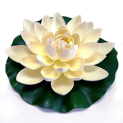 10/17/28/40/60cm Lotus Artificial Flower Floating Fake Lotus Plant Lifelike Water Lily Micro Landscape for Pond Garden Decor
