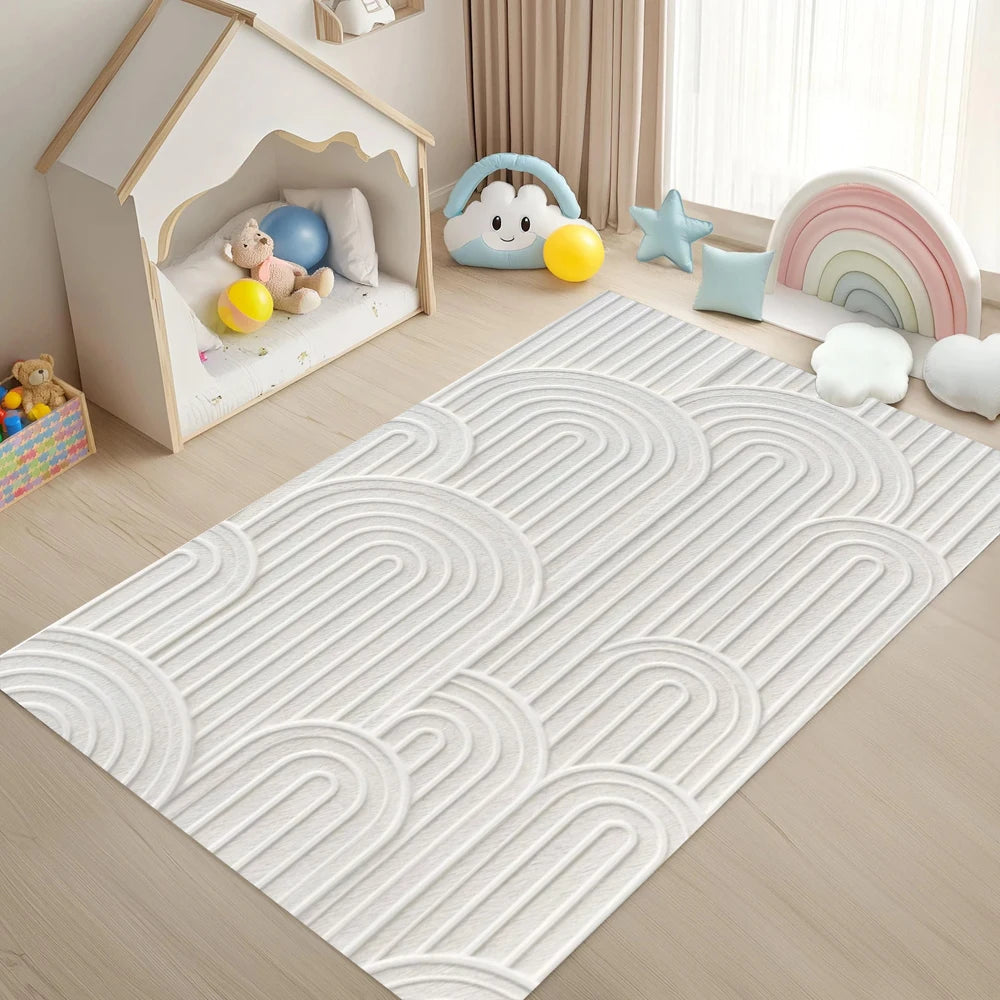 Carpet, Living Room and Bedroom Floor Mat, Light Luxury High-end Cream Sandblasted Carpet, Study Carpet, Home Decoration