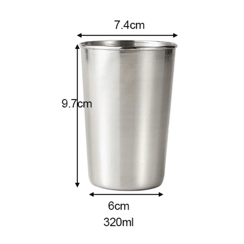 Stainless Steel Cup 30/70/180/320ml Beer Cola Milkshake Cup For Outdoor Practical Travel Bar Coffee Shop Polished Interior