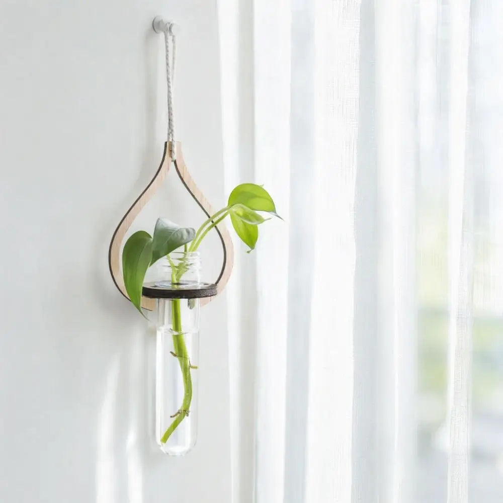 Wooden Hydroponic Planter Shelf Home Ornaments Retro Wall Decoration Vase Hollow Out Wall Mounted Planter Kitchen Ornament