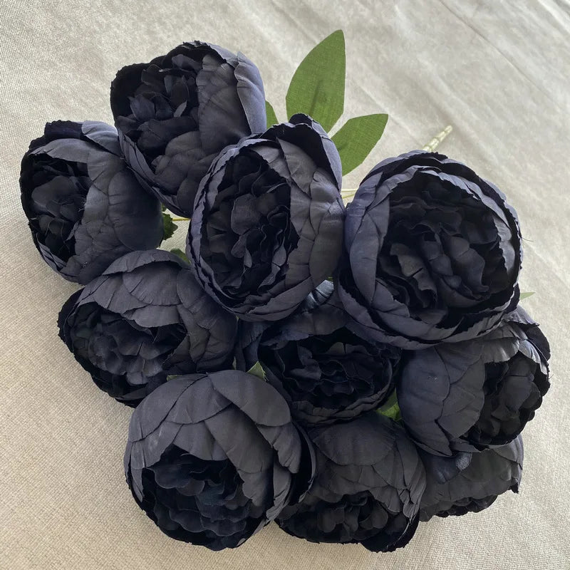 10-Heads Premium Silk Peony Bridal Bouquet with Big Buds