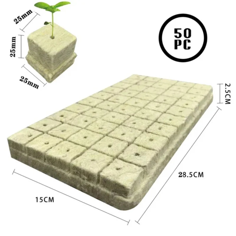 25x25x25mmSoilless Cultivation Seedling Pot Hydroponic Rockwool Plant Seed Germination Special Seedling Block50-100pcs