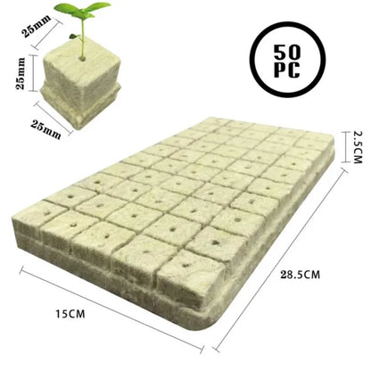 25x25x25mmSoilless Cultivation Seedling Pot Hydroponic Rockwool Plant Seed Germination Special Seedling Block50-100pcs