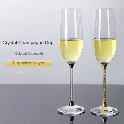 Handmade High Beauty Crystal Stemware Pair Cups for Couples