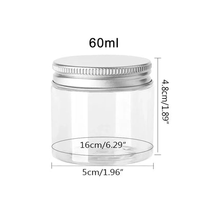 1/5/10pcs 20-250ml Aluminum Lid Jar,Storage Jars With Lids Aluminum Round Canister Empty Plastic Cosmetic Food Travel Bottle Pot