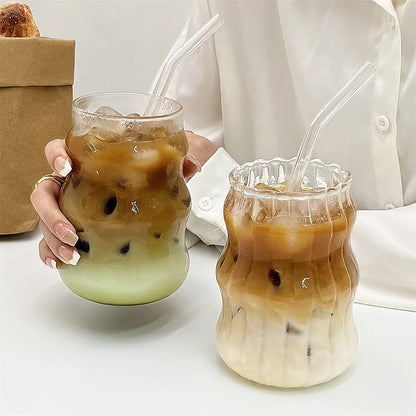 Heat-Resistant Striped Glass Cup 530ml [1]