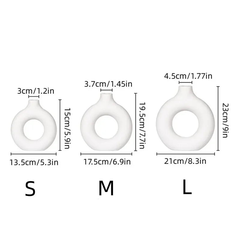 Simple Donut Shape Vase – Modern Flower Arrangement Home Decor