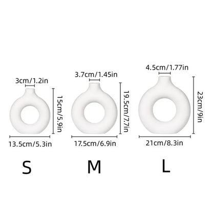 Simple Donut Shape Vase – Modern Flower Arrangement Home Decor
