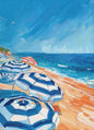 French Beach Vibes Canvas Print | Girly Tropical Wall Art