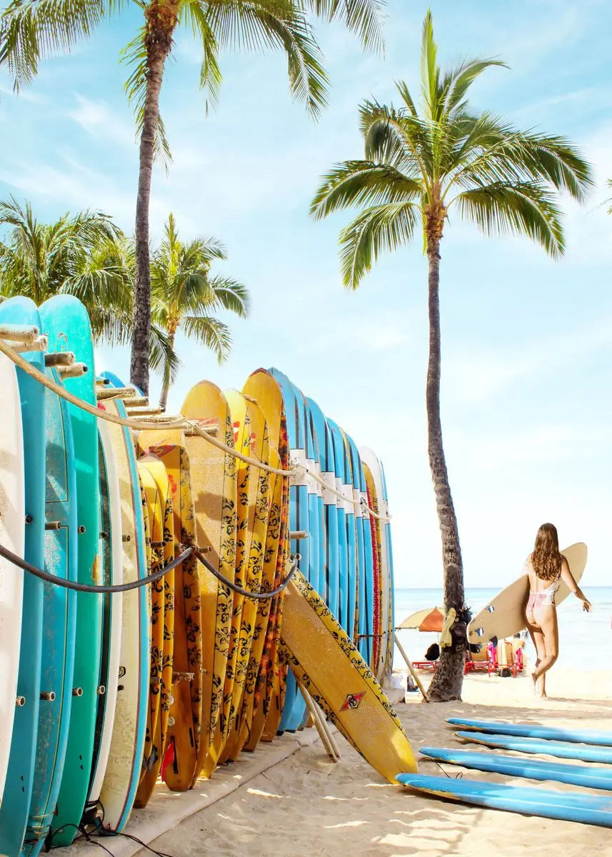 Summer Beach Palm Tree Canvas Wall Art 🌴☀️🌊