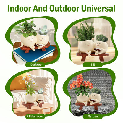 Cute Smile Face Flower Pot for Succulents