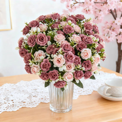 Silk Rose For Wedding arch Christmas Wreath Decoration Home Room bonsai Photography prop Valentine's Day Artificial Fake Flowers