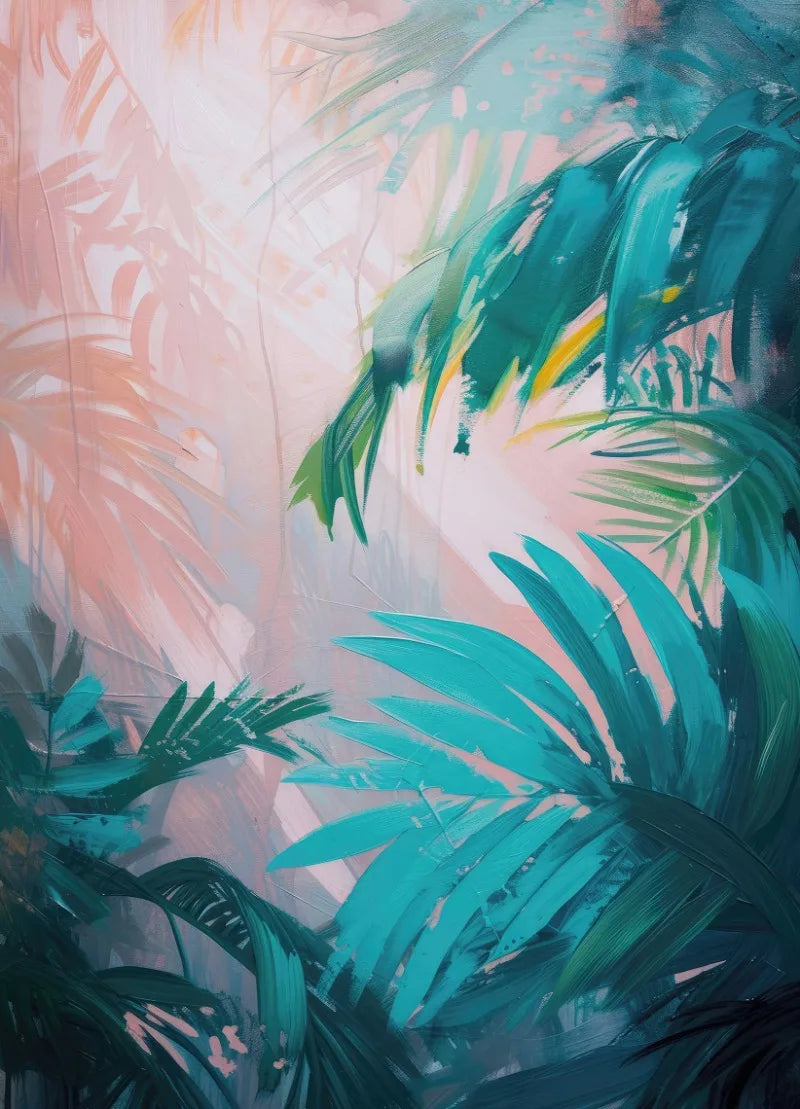 French Beach Vibes Canvas Print | Girly Tropical Wall Art