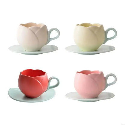 Luxurious Retro Ceramic Espresso Cup Set with Textured Flower Pattern
