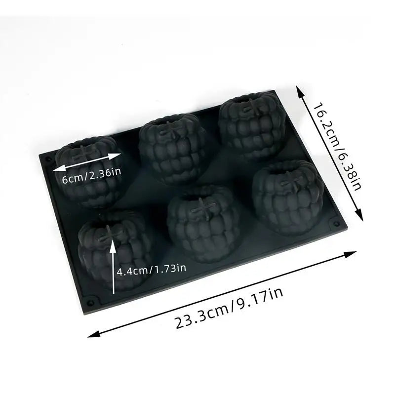 6 Cavity Raspberry Mousse Cake Baking Mold Fruit Shaped Dessert Silicone Mold For Chocolate Pudding Decorating Tools 1PC