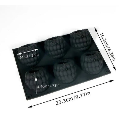 6 Cavity Raspberry Mousse Cake Baking Mold Fruit Shaped Dessert Silicone Mold For Chocolate Pudding Decorating Tools 1PC