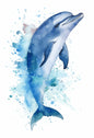 Watercolor Blue Coastal Sea Creatures Canvas Wall Art Posters