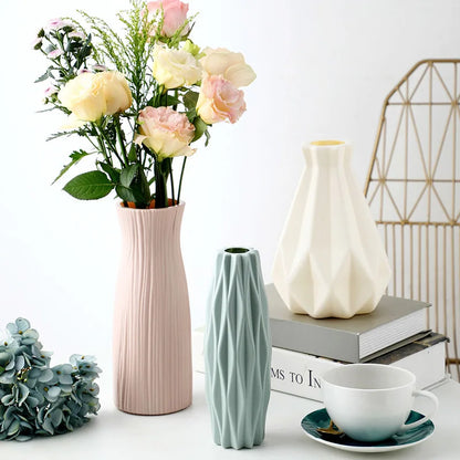 Modern Nordic Plastic Vase – Stylish Flower Arrangement Home Decor