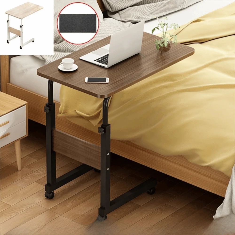 Durable Portable Over Bed Table Adjustable Height with Wheels Desktop Computer Table Bedside Table Home Use