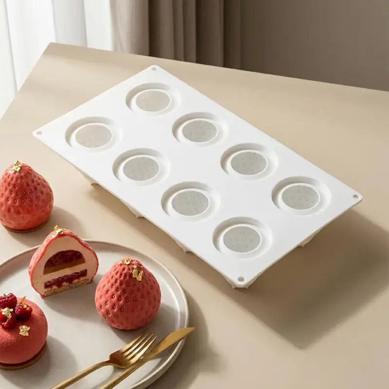 8-Cavity Strawberry Silicone Dessert Mold