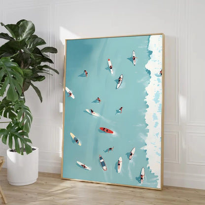 Modern Summer Girl Swimming Pool Party Canvas Poster