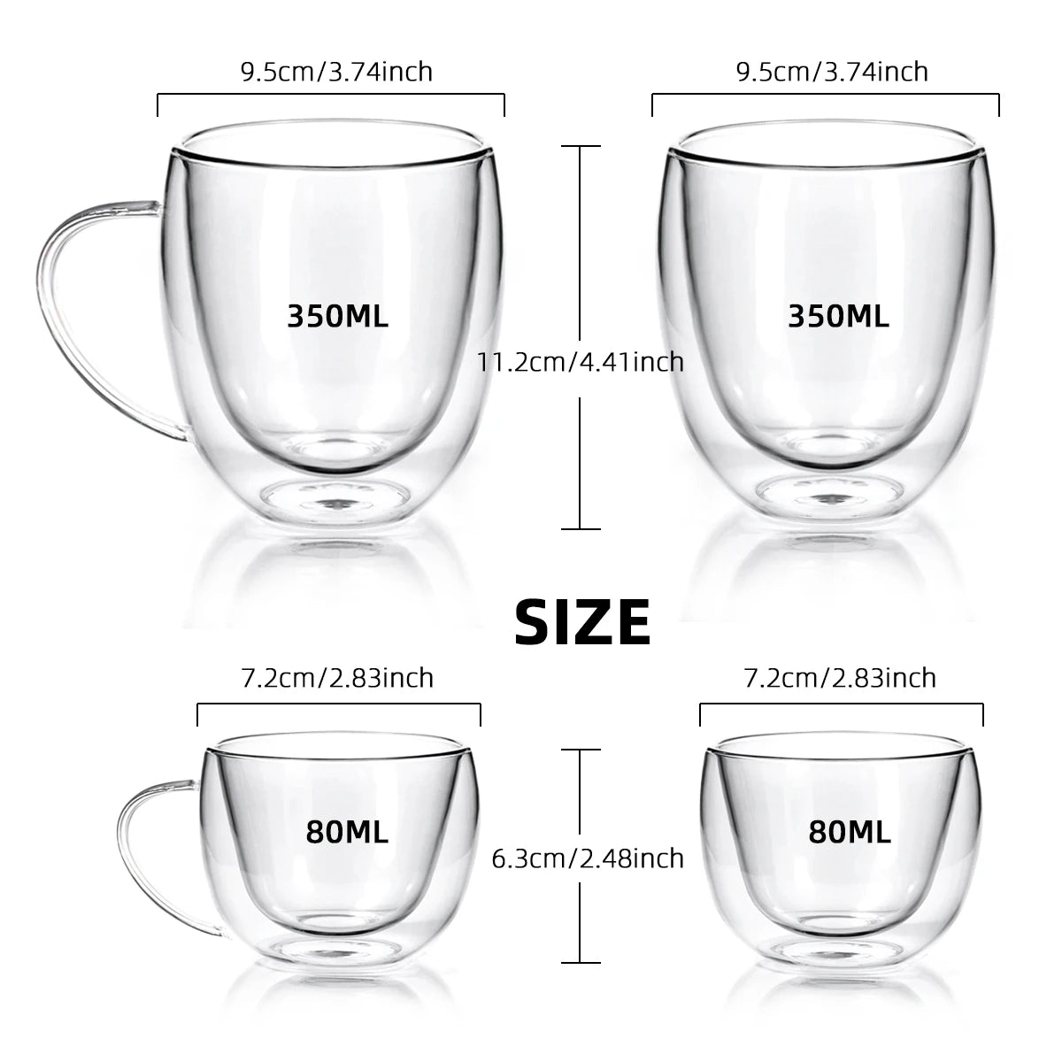Double-Wall Espresso Glass Cups Set