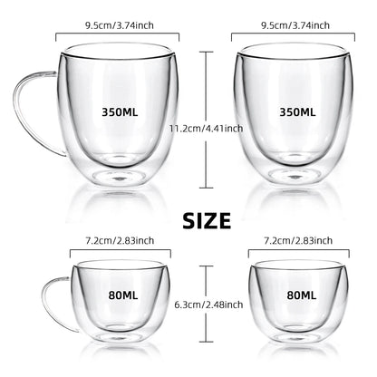 Double-Wall Espresso Glass Cups Set