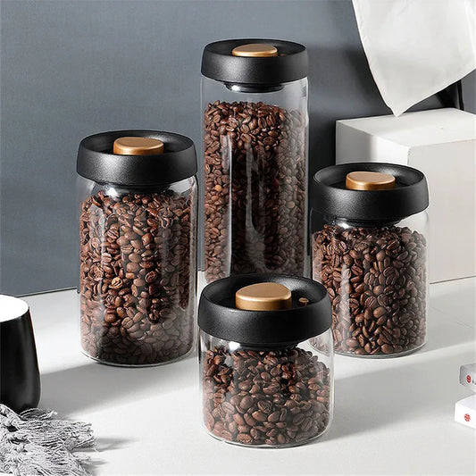 Coffee Bean Vacuum Storage Jar ☕✨