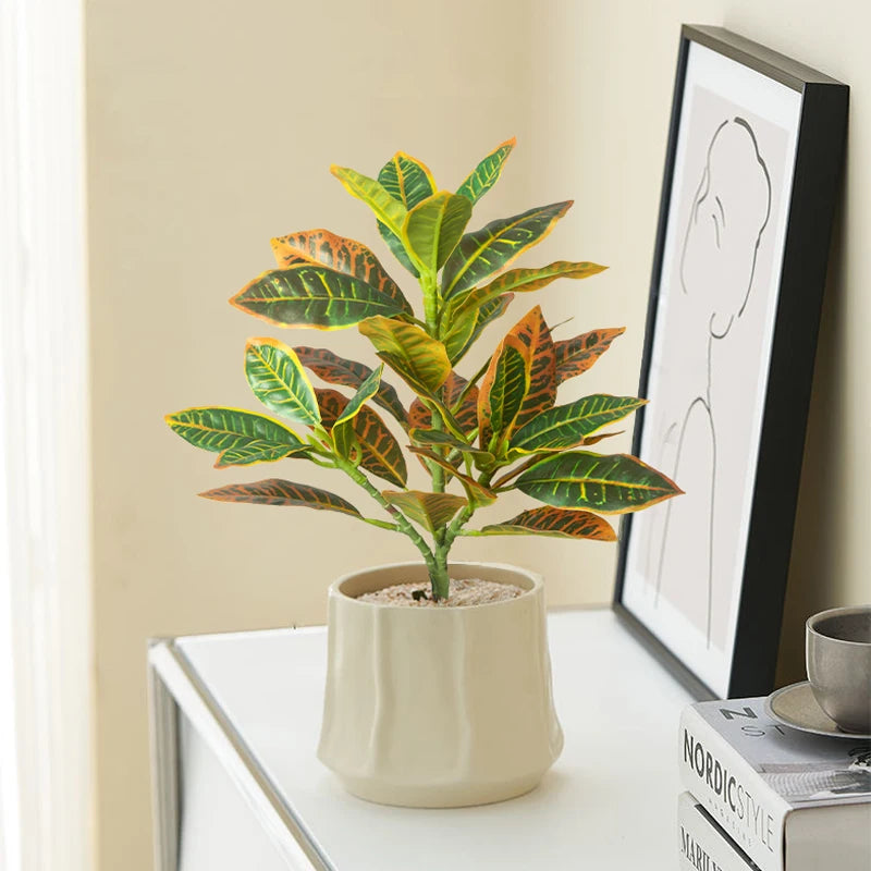 24-41cm Artificial Ficus Tree – Realistic Tropical Green Plant Decor