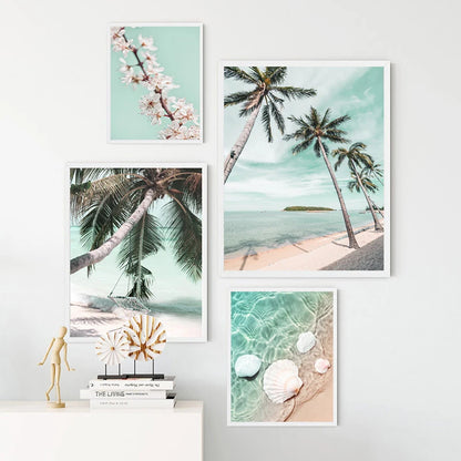 Turquoise Tropical Beach Canvas Wall Art 🌴🌊☀️