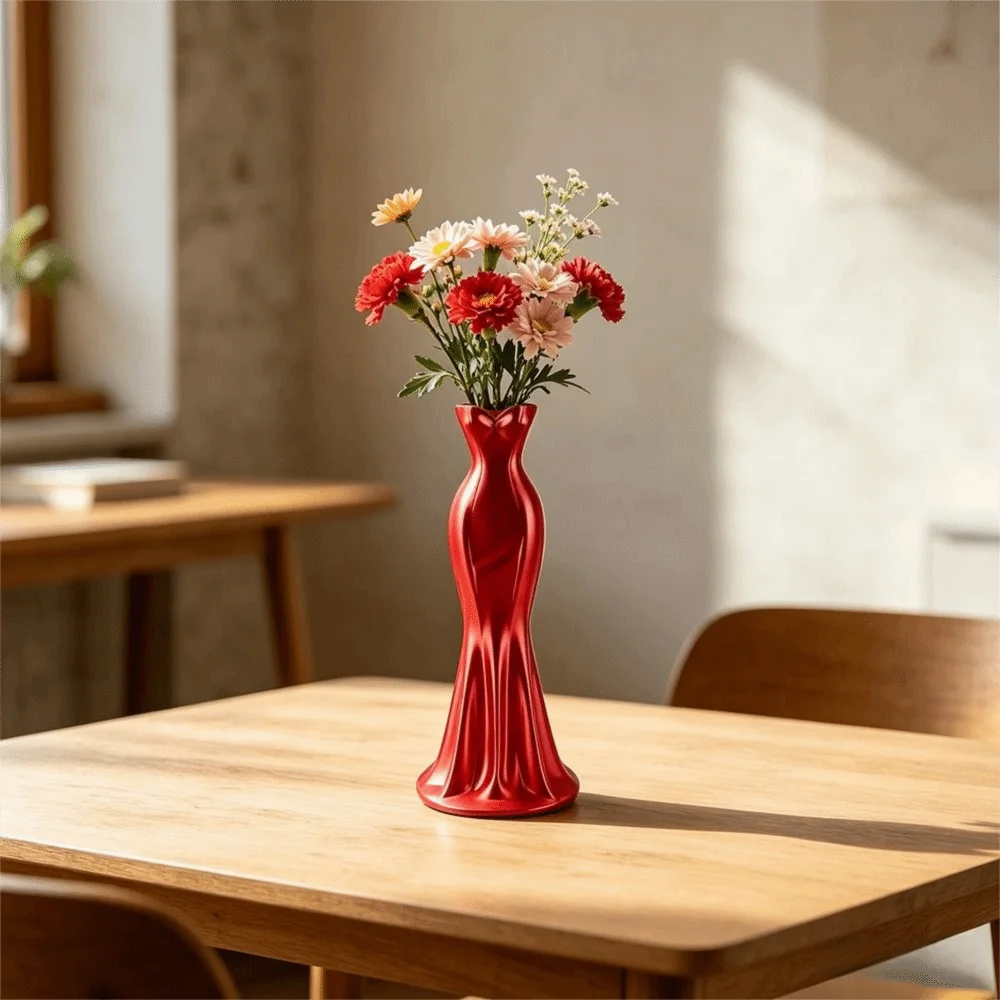 3D Gown-Shaped Vase – Elegant Modern Flower Decor