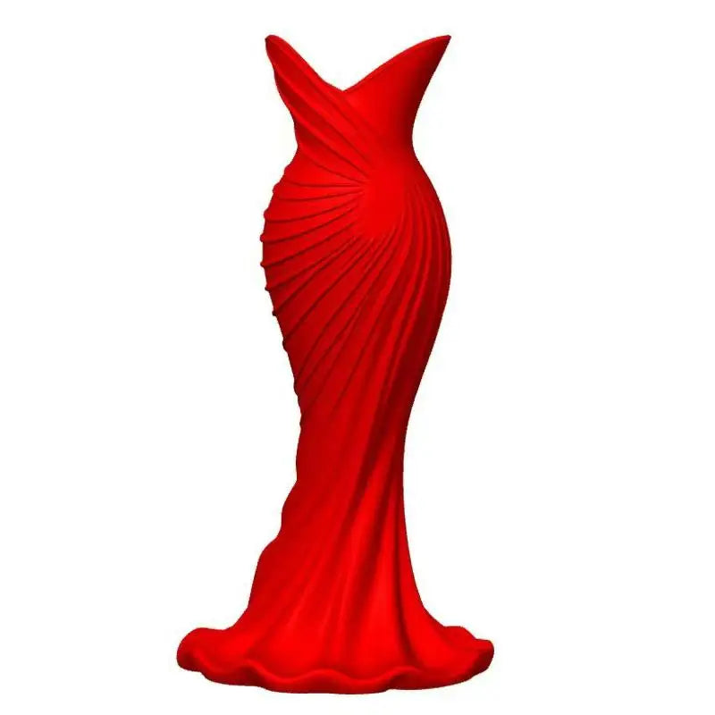 Elegant Dress Shape Plastic Vase – Modern Floral Home Decor