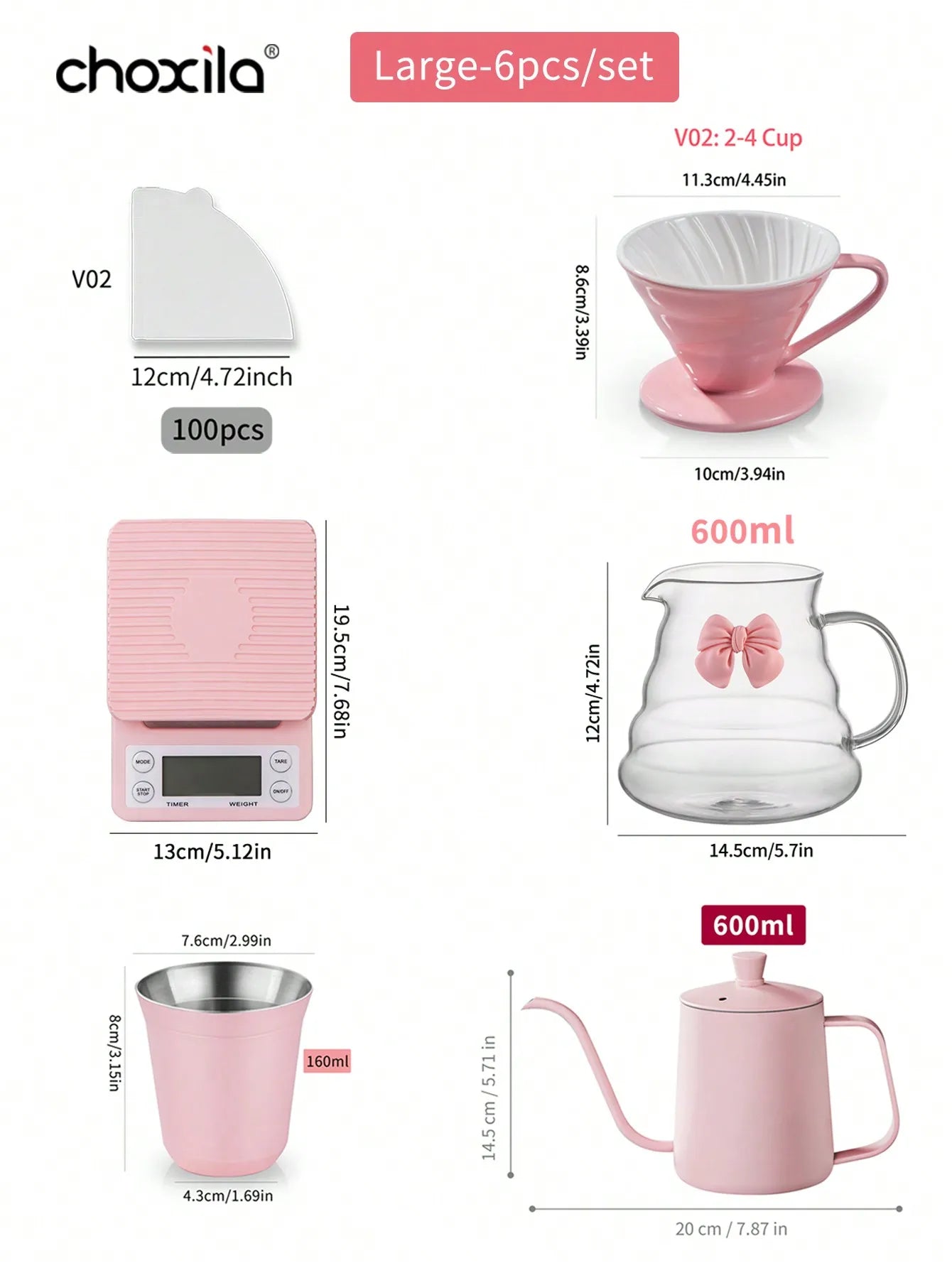 Pink Pour Over Coffee Set